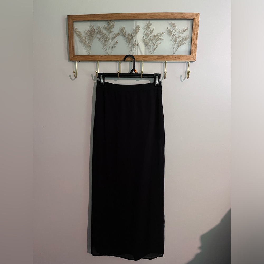 Forever 21 Black Mesh Maxi Dress Skirt.